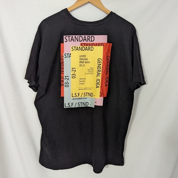 Standard by General Idea Mens Black Colorful T-shirt Size Medium L.S.F - Picture 1 of 9